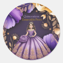 Elegantes Lila Quinceañerañ Girl Illustration