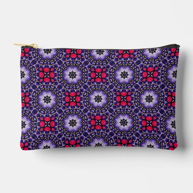 Elegantes Lila-rosa Abstraktes Dot Art Muster Zubehörtasche (Vorderseite)