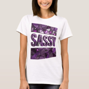 Elegantes lila SASSY Statement-Design T-Shirt