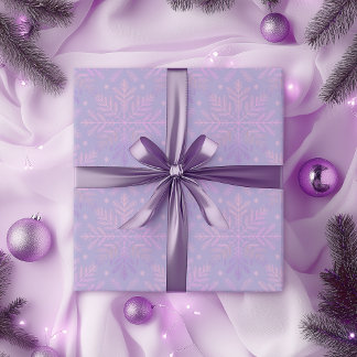 Elegantes Lila-Schneeflocken-Weihnachtsmuster Geschenkpapier