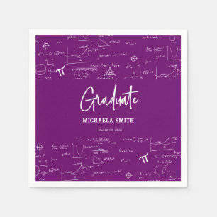 Elegantes lila Schrift Math Absolvent Serviette
