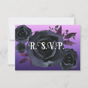 Elegantes Lila Schwarzes Rose Foto UAWG Einladung