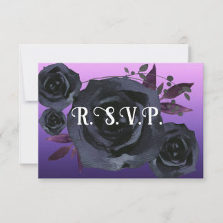 Elegantes Lila Schwarzes Rose Foto UAWG Einladung