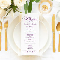 Elegantes Lila Scroll Wedding Monogram