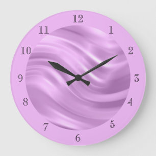 Elegantes, Lila Swirl Design dekorativ Große Wanduhr