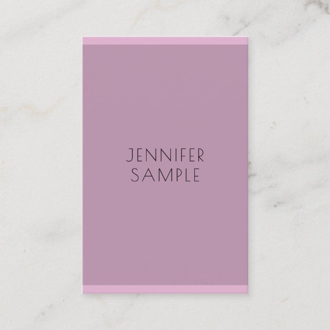 Elegantes Lila Template Einfach Modernes Minimalis Visitenkarte (Vorderseite)