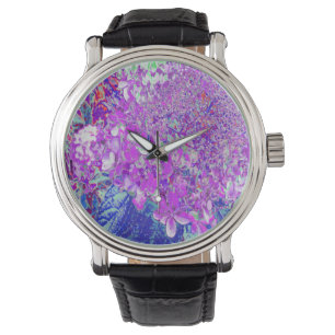 Elegantes Lila und blaues Limelight Hydrangea Armbanduhr
