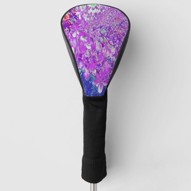 Elegantes Lila und blaues Limelight Hydrangea Golf Headcover (Vorderseite)
