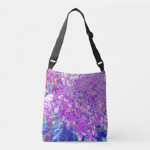 Elegantes Lila und blaues Limelight Hydrangea Tragetaschen Mit Langen Trägern