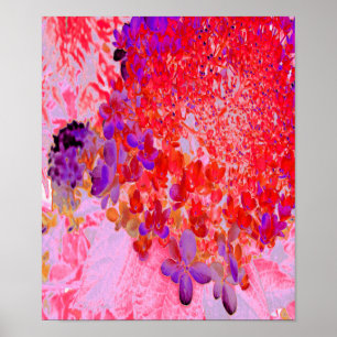 Elegantes Lila und Orange Limelight Hydrangea Poster