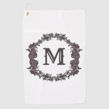 Elegantes Lila und Silver Gerahmtes Monogramm