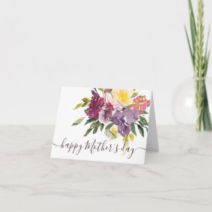 Elegantes lila Wasserfarben-Blumenmuster  Karte