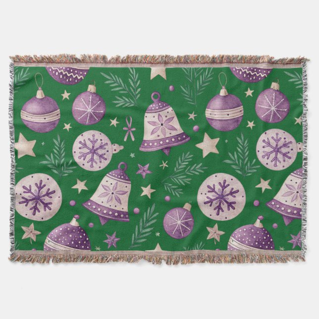 Elegantes Lila Weihnachtsgebäck Decke (Vorderseite)