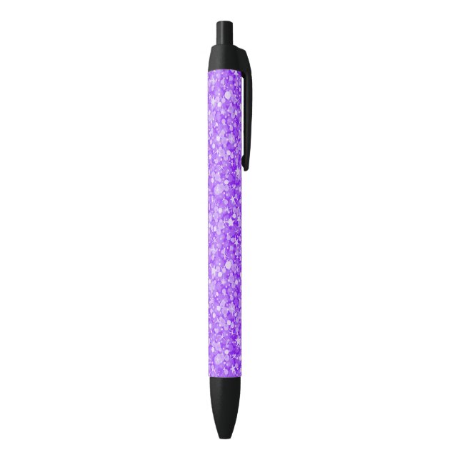 Elegantes Lila-Weiß-Glitzer-Muster Kugelschreiber (Unterseite (Vertikal))