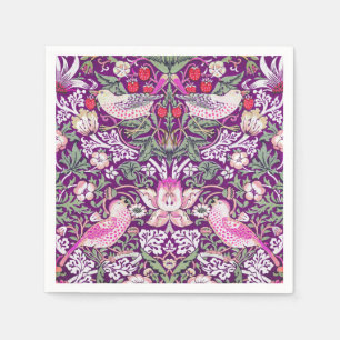 Elegantes Lila William Morris Strawberry Thief Serviette
