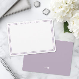 Elegantes lila zweifaches Rahmen Minimalistisches Mitteilungskarte