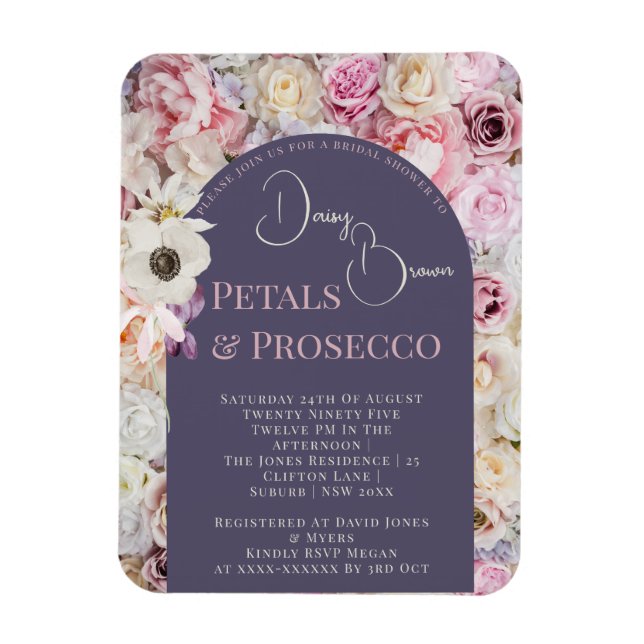 Elegantes Lilac Floral Arch Summer Brautparty Magnet (Vertikal)