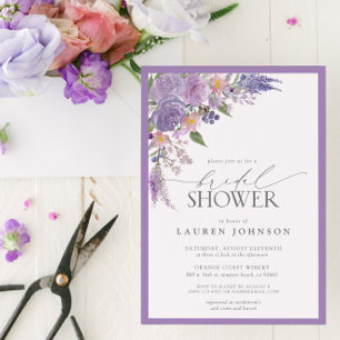 Elegantes Lilac Lavender Watercolor Brautparty Einladung