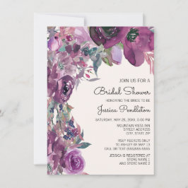 Elegantes Lilac Plum Lila florales Brautparty Einladung