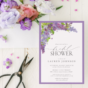 Elegantes Lilac Watercolor Brautparty Einladung