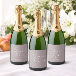 Elegantes Lilac Wedding Champagne Flasche Label