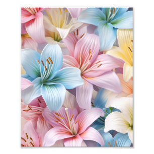 Elegantes Lilienblumen nahtloses Muster Fotodruck