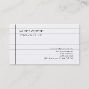 Elegantes Lined Paper Schlicht Beruflich Minimalis Visitenkarte