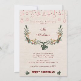 Elegantes Linen Floral Holiday Weihnachten Party