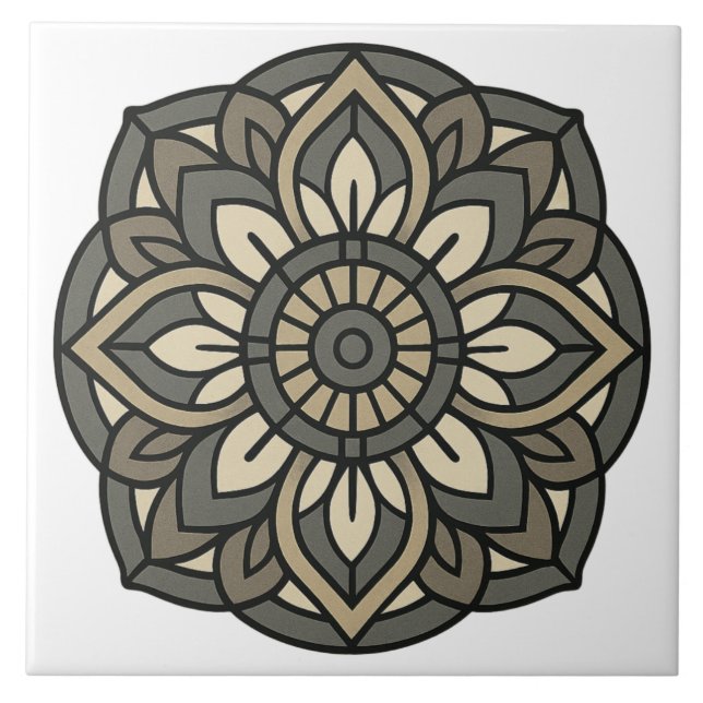 Elegantes Linien-Dekor-Element Fliese (Vorderseite)