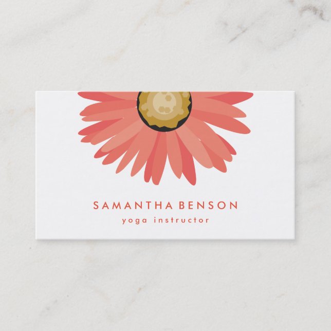 Elegantes Logo der Daisy Blume Yoga Visitenkarte (Vorderseite)