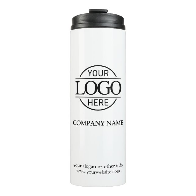 Elegantes Logo der White Promotion Company Thermosbecher (Vorderseite)