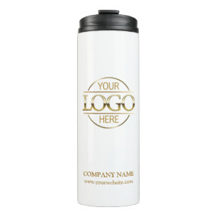 Elegantes Logo der White Promotion Company Thermosbecher
