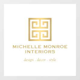 Elegantes Logo des griechischen Key Designer Gold/ Fensteraufkleber