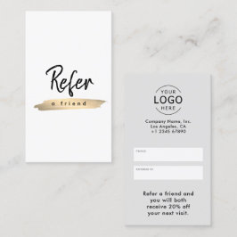 Elegantes Logo für Minimalistische Unternehmen Empfehlungskarte