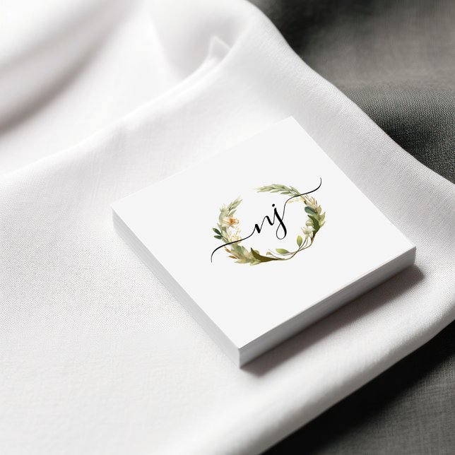 Elegantes Logo für Wasserfarbenkalligrafie Quadratische Visitenkarte (Von Creator hochgeladen)