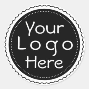 Elegantes Logo hier Klassischer Rundaufkleber Runder Aufkleber