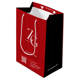 Elegantes Logo in Rot und Schwarz Mittlere Geschenktüte