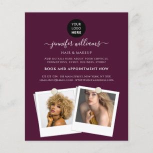 Elegantes Logo-Werbeburgundy für kundenspezifische Flyer