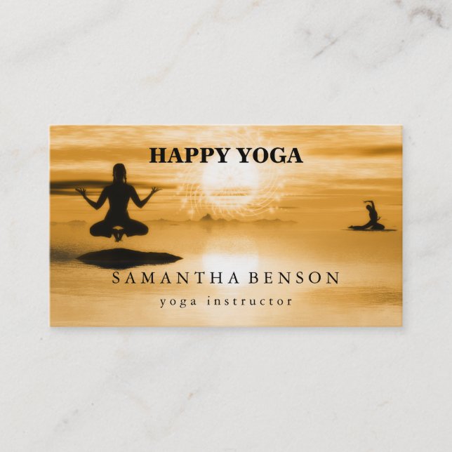Elegantes Logo Yoga Visitenkarte (Vorderseite)