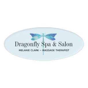 Elegantes Logofliegen Blue & Aqua Namenschild