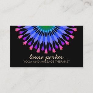 Elegantes Lotos-Blumen-Logo-Yoga-heilende Visitenkarte