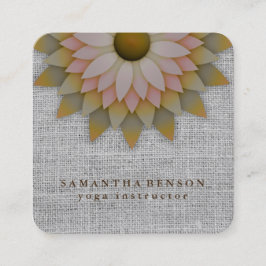 Elegantes Lotos-Blumen-Logo-Yoga Quadratische Visitenkarte
