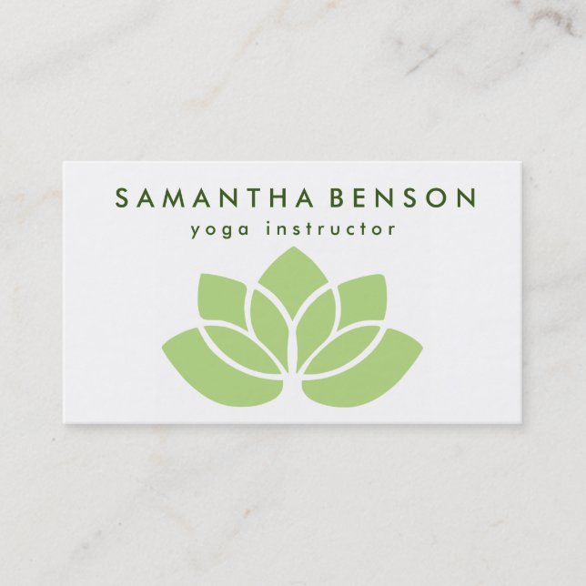 Elegantes Lotos-Blumen-Logo-Yoga Visitenkarte (Vorderseite)