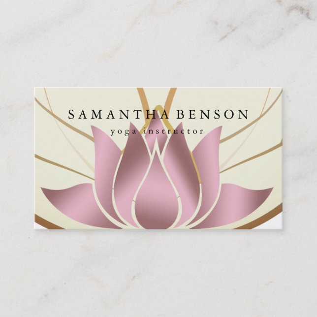 Elegantes Lotos-Blumen-Logo-Yoga Visitenkarte (Vorderseite)