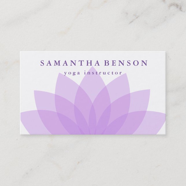 Elegantes Lotos-Blumen-Logo-Yoga Visitenkarte (Vorderseite)