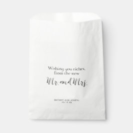 Elegantes Lottery Ticket Hochzeit Schwarz-weiß Geschenktütchen