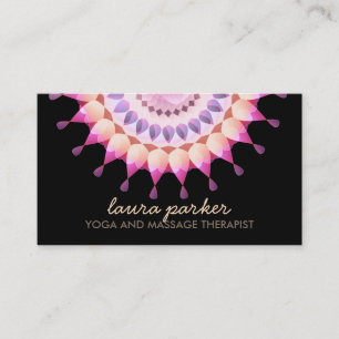 Elegantes Lotus Blume Logo Yoga Healing Health Visitenkarte