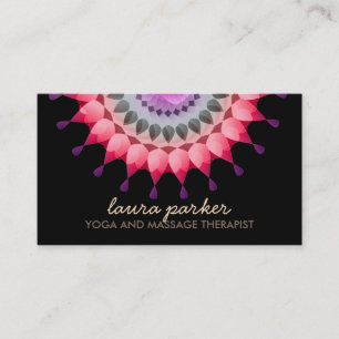 Elegantes Lotus Blume Logo Yoga Healing Health Visitenkarte