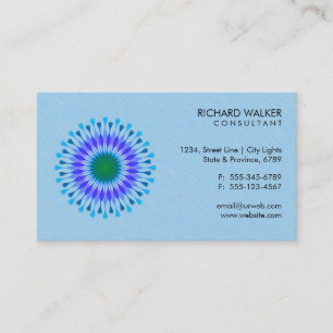 Elegantes Lotus Logo Floral Blue Health Wellness Visitenkarte