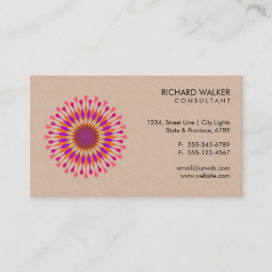 Elegantes Lotus Logo Floral Wood Health Wellness Visitenkarte